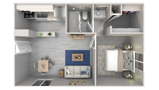 a floor plan of a two bedroom apartment at The 3001 Crystal Springs