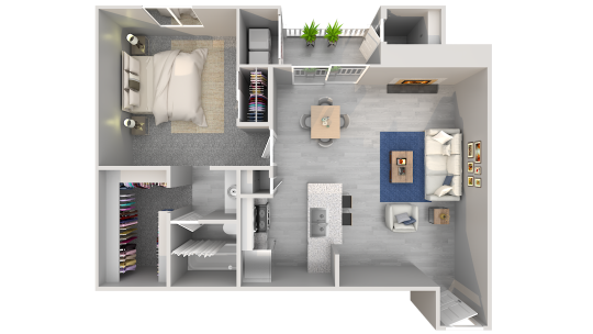 a floor plan of a two bedroom apartment at The 3001 Crystal Springs